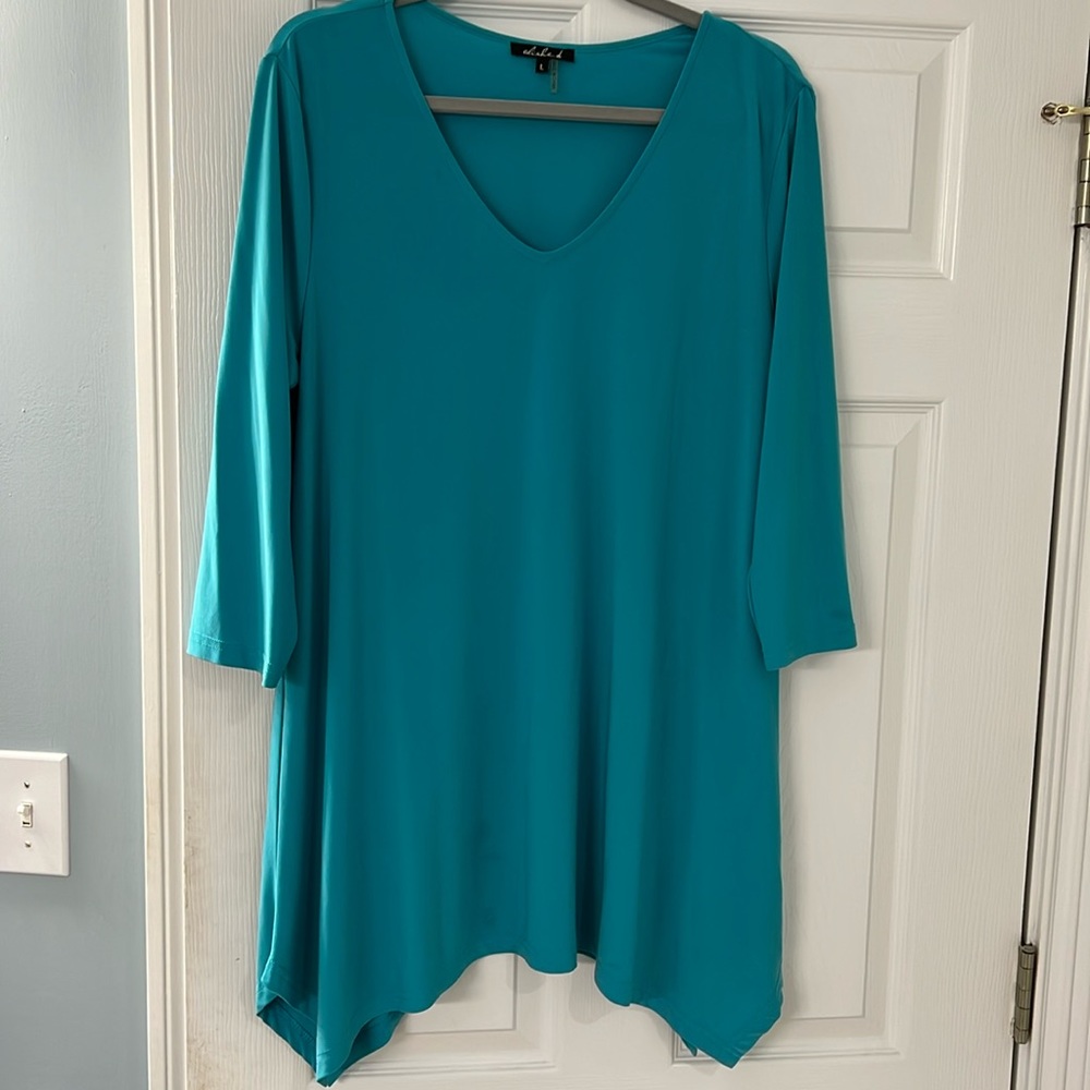 Teal swing tunic, size L